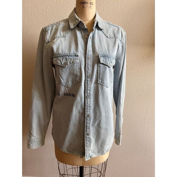Zara DNWR Ramen House Jean Snap Front Jacket sz Small EUC - Picture 2 of 6